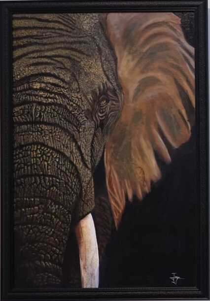 Detailed elephant artwork - Custom animal portrait by Writing Instrument